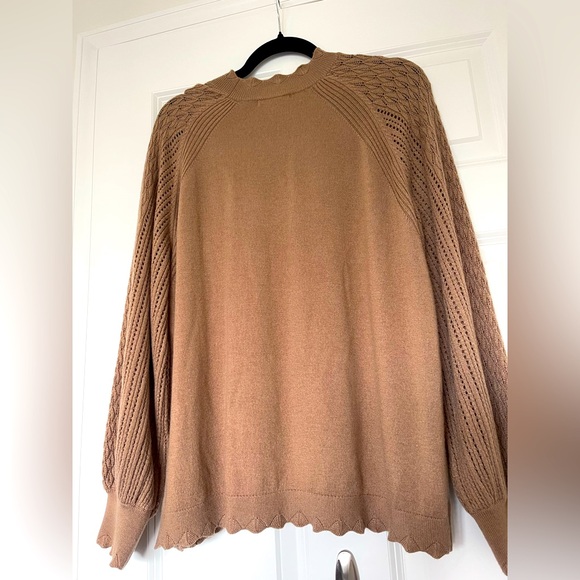 Wit & Wisdom Peanut Butter scalloped hem sweater. 1X - Picture 3 of 6